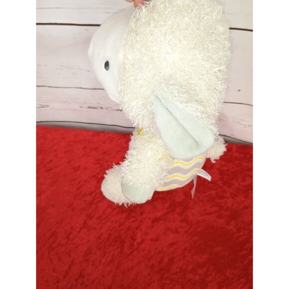 Hallmark 12" Precious Lamb Cross Stuffed Animal Plush Gray Yellow Chevron - Picture 3 of 7